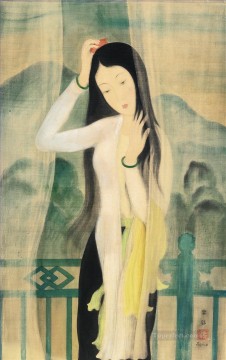LE RIDEAU MAUVE THE PURPLE CURTAIN Asian Oil Paintings
